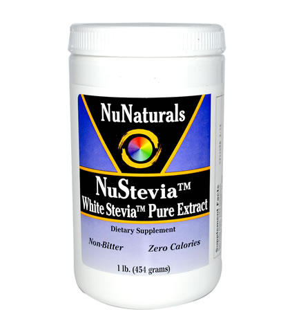 White Stevia Pure Extract, NuNaturals (454g) - Click Image to Close