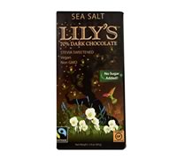 Dark Chocolate Sea Salt Bar with Stevia, Lily's (80g)